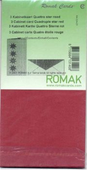 ROMAK KABINETKAARTEN / QUATTRO STER -----> ROOD ---> Set van 3 kabinetkaarten - 1