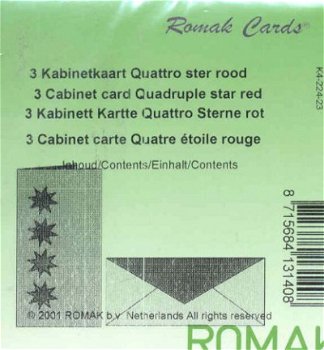 ROMAK KABINETKAARTEN / QUATTRO STER -----> ROOD ---> Set van 3 kabinetkaarten - 2