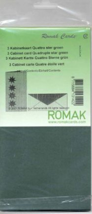 ROMAK KABINETKAARTEN / QUATTRO STER -----> GROEN ---> Set van 3 kabinetkaarten