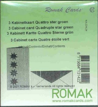 ROMAK KABINETKAARTEN / QUATTRO STER -----> GROEN ---> Set van 3 kabinetkaarten - 2