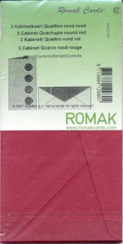 ROMAK KABINETKAARTEN / QUATTRO ROND -----> ROOD ---> Set van 3 kabinetkaarten - 1