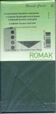 ROMAK KABINETKAARTEN / QUATTRO ROND -----> GROEN ---> Set van 3 kabinetkaarten