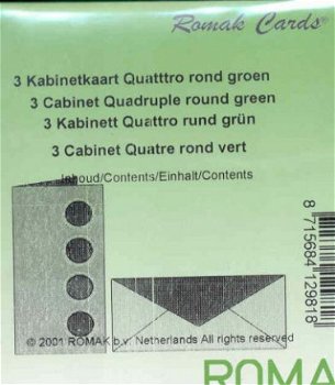 ROMAK KABINETKAARTEN / QUATTRO ROND -----> GROEN ---> Set van 3 kabinetkaarten - 2