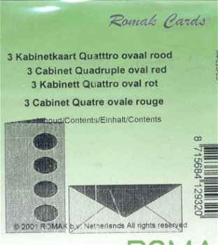 ROMAK KABINETKAARTEN / QUATTRO OVAAL ----> ROOD ---> Set van 3 kabinetkaarten - 2