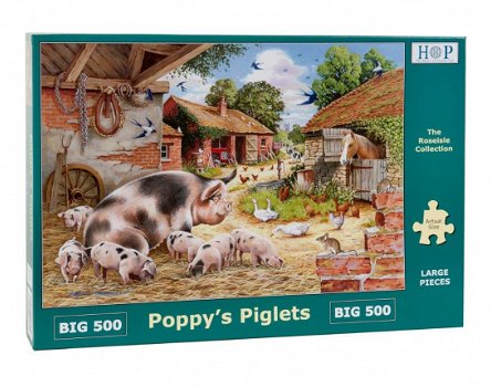 House of Puzzles - Poppy's Piglets - 500 XL Stukjes Nieuw - 2