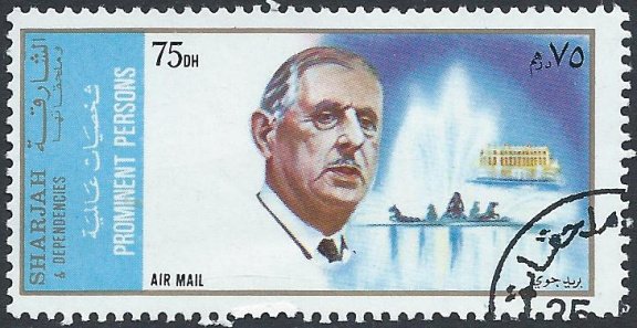 Postzegels Sharjah - 1972 - Ch. de Gaulle en Gebouwen in Parijs (75) - 1