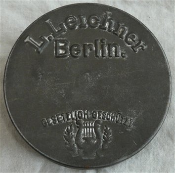 Blikje / Blechdose, Make-up / Schminke, Leichners Fettpuder Theater Parfümerie, jaren'30. - 4