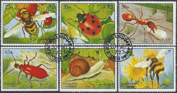 Postzegels Sharjah - 1972 - Insecten (serie) - 1