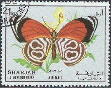 Postzegels Sharjah - 1972 - Vlinders (1)