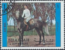 Postzegels Sharjah - 1972 - Paarden met ruiter (1)