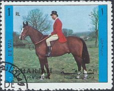 Postzegels Sharjah - 1972 - Paarden met ruiter (1)