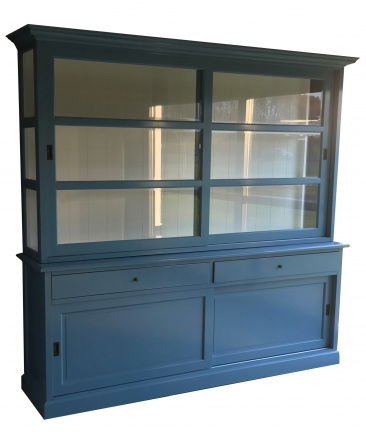 Oud blauwe buffetkast binnen wit 240 x 220cm - nr. 1