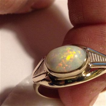 Geweldig mooie antiek gouden ring met prachtige OPAAL (nr44) - 2