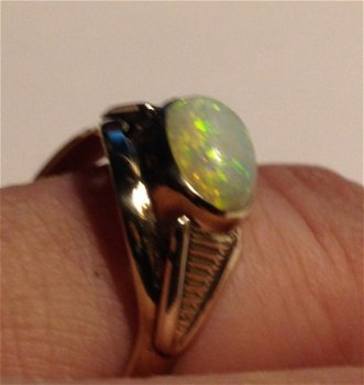 Geweldig mooie antiek gouden ring met prachtige OPAAL (nr44) - 4