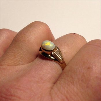 Geweldig mooie antiek gouden ring met prachtige OPAAL (nr44) - 5