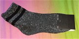 2 paar zwart zilveren glitter sokken, maat 39-42 - 1 - Thumbnail