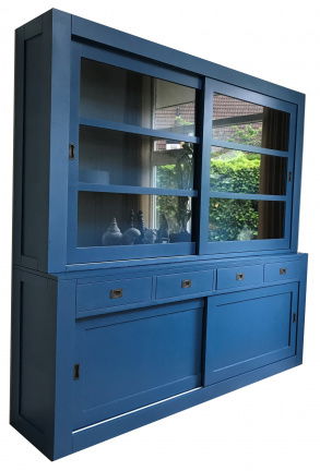 Winkelkast design blauw Hasselt 220 x 50/40 x 220cm - nr. 1