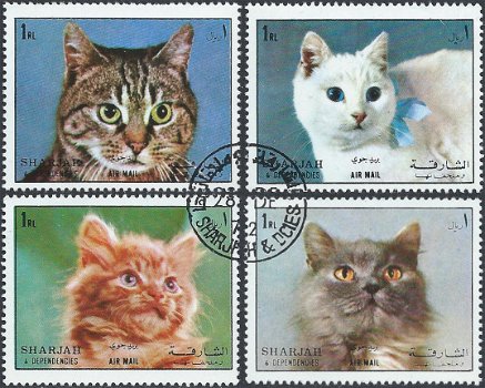 Postzegels Sharjah - 1972 - Katten (serie) - 1