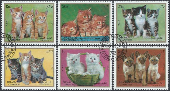 Postzegels Sharjah - 1972 - Katten (serie) - 1