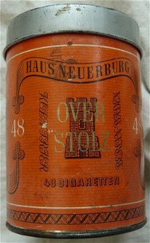 Blik Sigareten / Blechdose Zigarettendose, Haus Neuerburg, Overstolz, Tropenpackung. jaren'30/'40. - 5