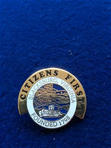 Amerikaanse pin "citizens first, blacksburg virginia" USA