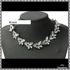 KETTING CHOKER MET KRISTAL ZILVERKLEUR