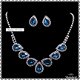 KETTING MET OORBELLEN IN SAFFIER BLAUW KRISTAL - 1 - Thumbnail