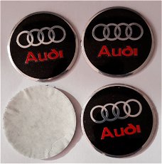 Audi Naafdoppen "Zwart" 57mm Sticker