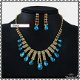 CHOKER KETTING EN OORBELLEN MET PAARS KRISTAL - 4 - Thumbnail