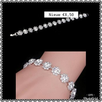 ARMBAND MET KRISTAL BLOEMEN ZILVERKLEUR - 1