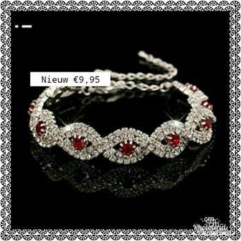 ARMBAND MET ROOD KRISTAL - 1