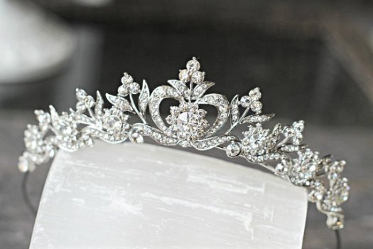 TIARA DIADEEM MET KRISTAL IN GOUDKLEUR VOOR DE BRUID - 5