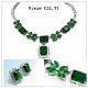 KETTING EN OORBELLEN MET SMARAGD GROEN SWAROVSKI KRISTAL - 1 - Thumbnail