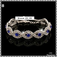 ARMBAND MET SAFFIER BLAUW KRISTAL