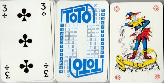 Volledig kaartspel 52 kaarten + 2 jokers + bridge scoring table van TOTO - 1