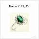 RING EN OORBELLEN MET SMARAGD GROEN EN HELDER SWAROVSKI KRISTAL - 2 - Thumbnail