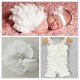 NEW BORN BABY ROMPER VAN KANT IN WIT MET HAARBAND MAAT 50/62 - 1 - Thumbnail