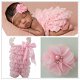 NEW BORN BABY ROMPER VAN KANT IN ROZE MET HAARBAND MAAT 50/62 - 1 - Thumbnail