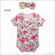 BABY ROMPER MET ROZEN EN HAARBAND MAAT 68/74 - 0 - Thumbnail