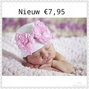 NEW BORN BABY MUTS WIT MET ROZEN STRIK 50/62 - 1