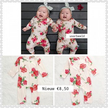 BABY ROMPER JUMPSUIT MET ROZEN MAAT 74/80 - 1