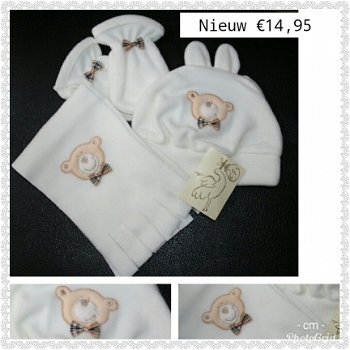 BABY MUTS, SHAWL EN WANTJES MET BURBERRY STRIKJES 6/18 MAANDEN - 1