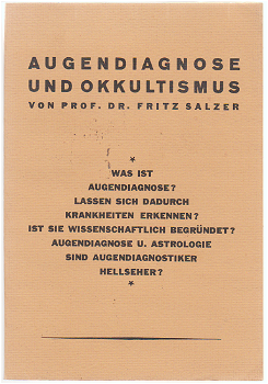 Prof. Dr. Fritz Salzer: Augendiagnose und Okkultismus - 0