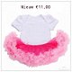 New born baby petticoat jurk roze wit mt 62 - 1 - Thumbnail