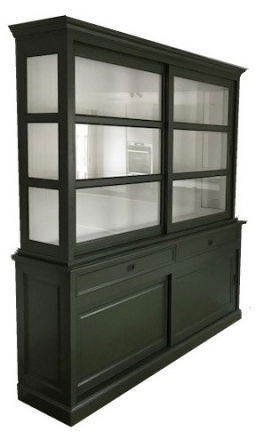 Buffetkast Sneek Olijf groen - wit 200 x 50/40 x 220cm - nr. 1