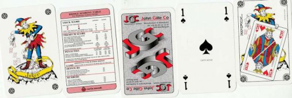 Volledig kaartspel 52 kaarten + 2 jokers + bridge scoring table van JGC - 3