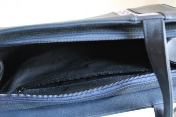 Mooie lederen hand/schoudertas - blauw - Afbeelding 5