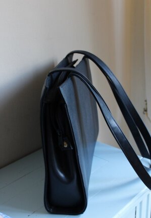 Mooie lederen hand/schoudertas - blauw - Afbeelding 6