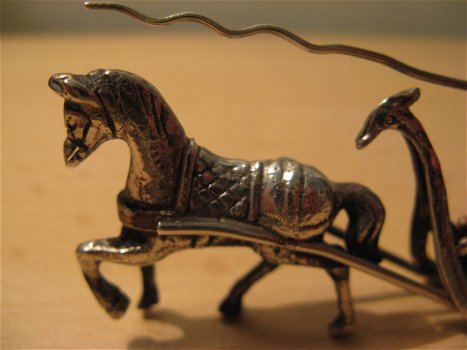 Antiek miniatuur: Nederlands zilveren slee ca. 1920! Gemerkt J v D H! - 3