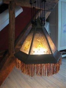 Lamp, origineel jaren 20, met mooie afbeeldingen...